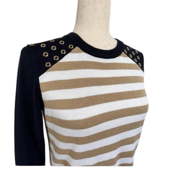 Michael Kors Sweater. Tan, White, Navy. Size S - Picture 6 of 8
